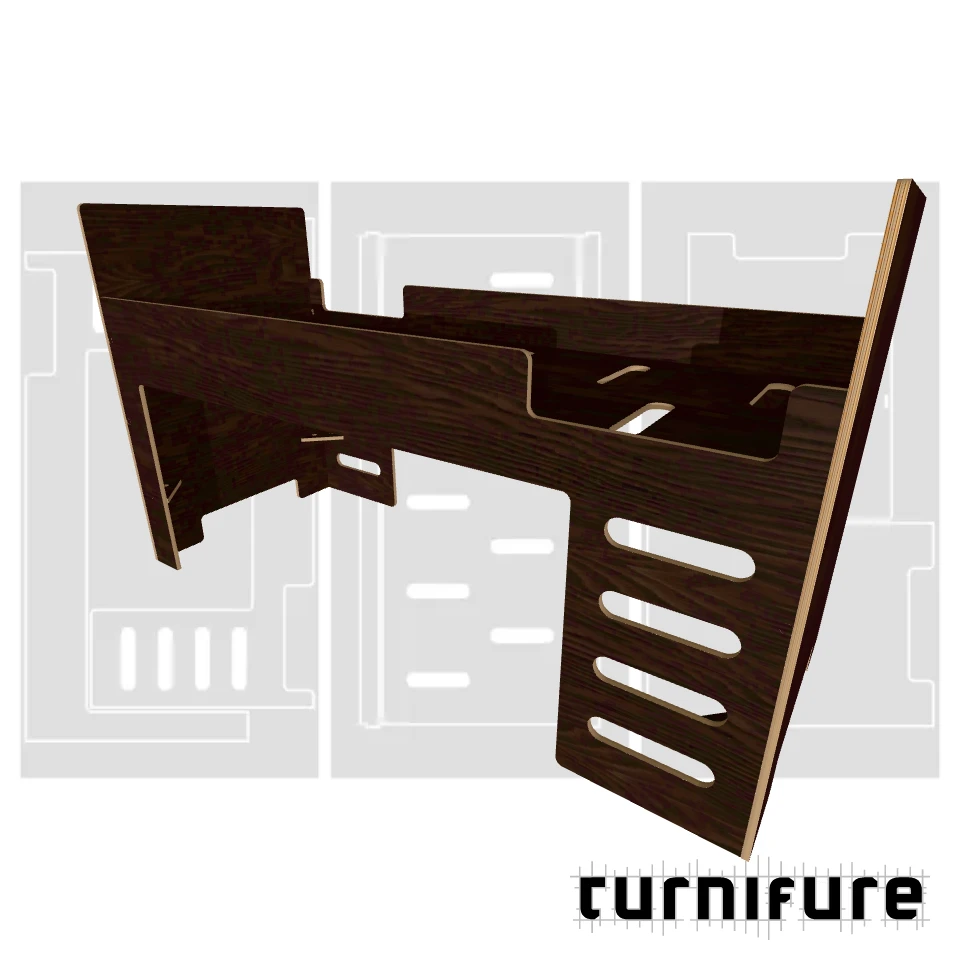 Loft Bed M1 - IKEA / EU Extending Children's Bed (800x2000 mm) - Material: 15 mm