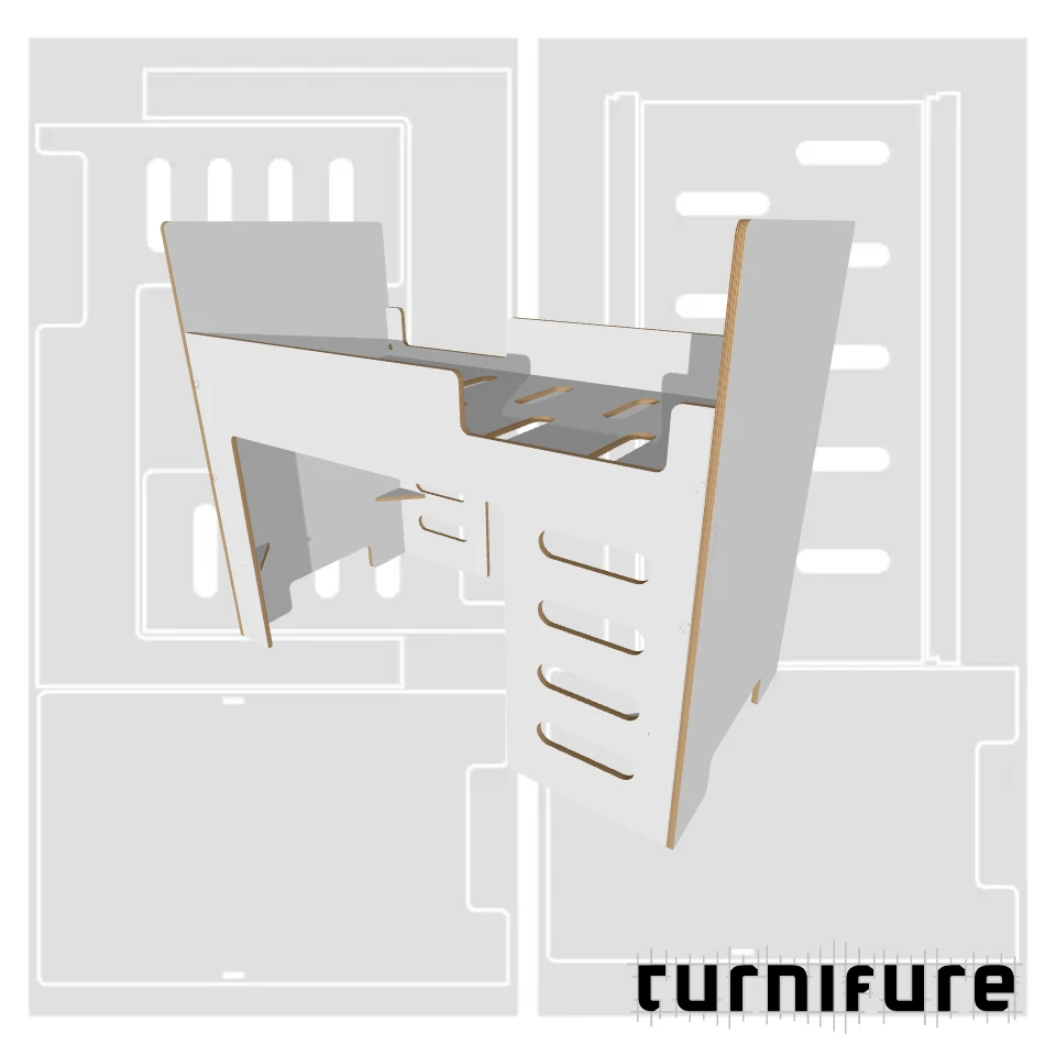 Loft Bed M1 - UK/EU Cot Bed / Toddler Mattress (700x1400 mm) - Material: 15 mm