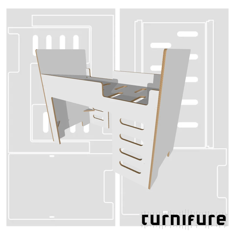 Loft Bed M1 - UK/EU Cot Bed / Toddler Mattress (700x1400 mm) - Material: 18 mm