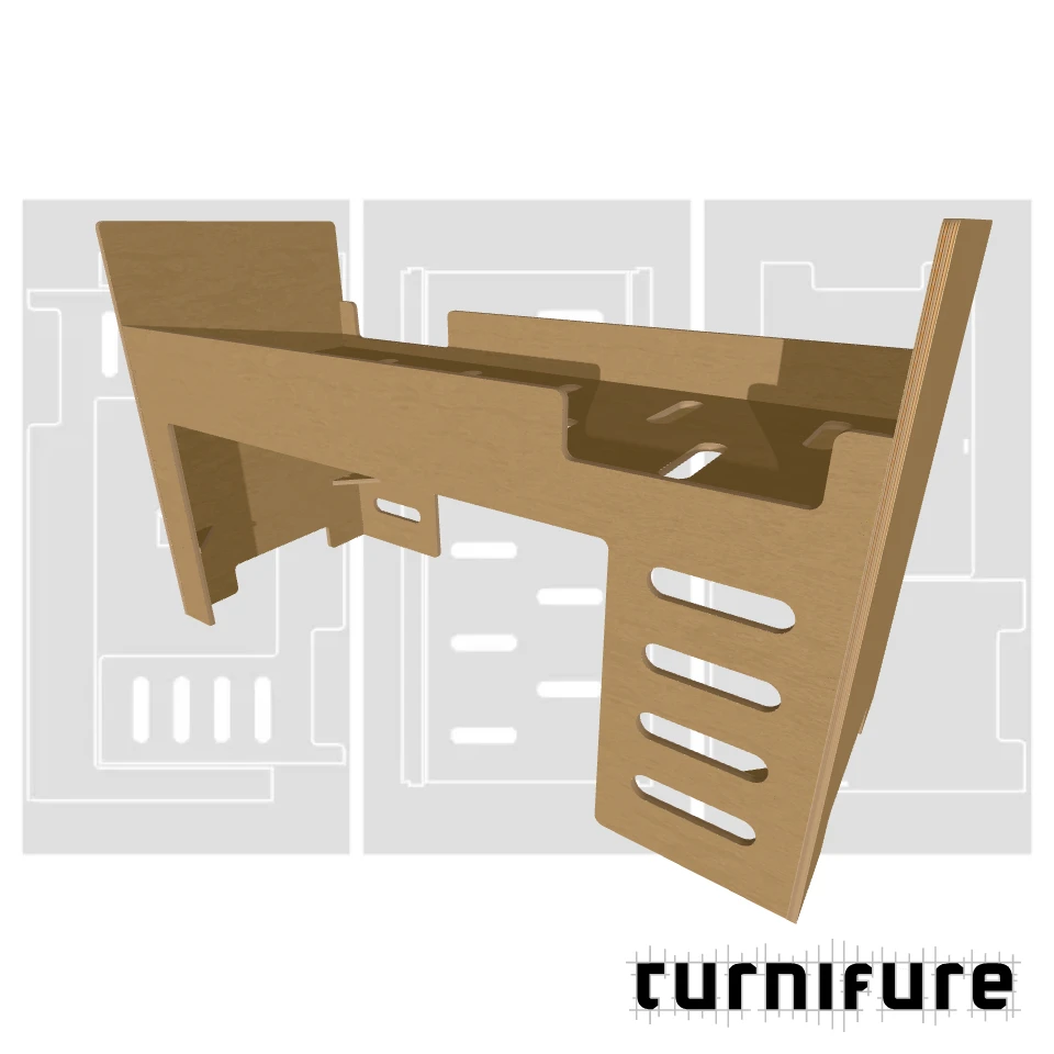 Loft Bed M1 - UK Small Single (750x1900 mm) - Material: 18 mm