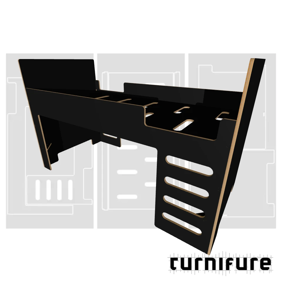 Loft Bed M1 - UK Standard Single (900x1900 mm) - Material: 15 mm