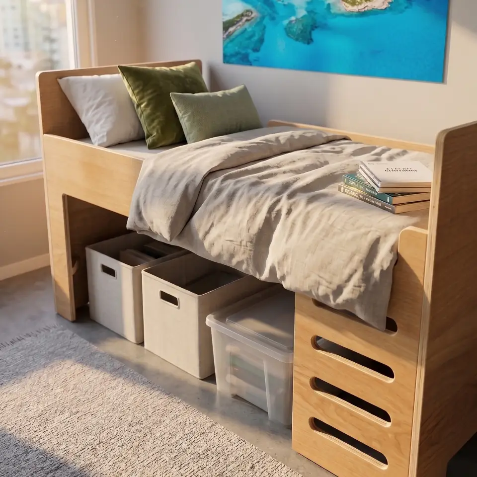 Loft Bed M1 - UK Standard Single (900x1900 mm) - Material: 25 mm