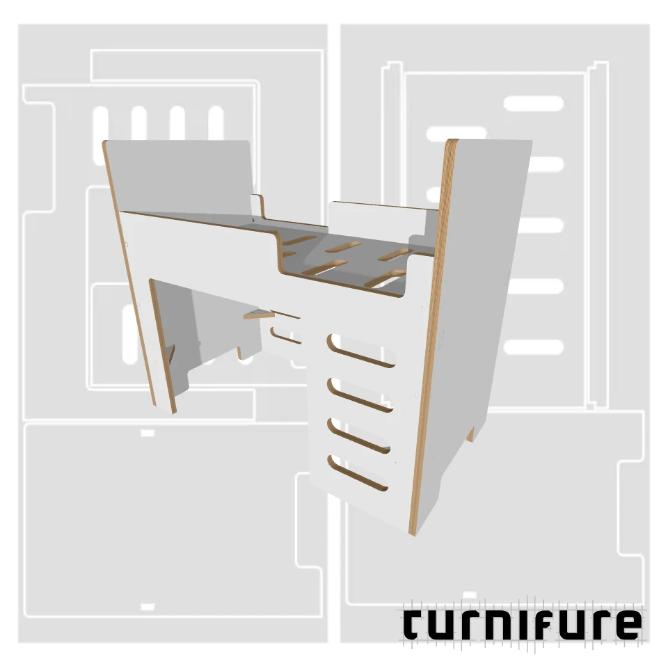 Loft Bed M1 - US Crib / Toddler Mattress Standard (28x52 in) - Material: 1 in