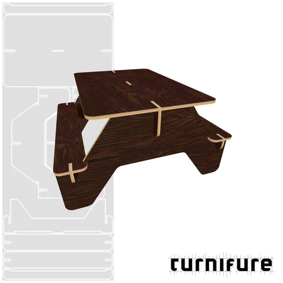 Picnic Table M1 - Large (1 4x10 board) - US - Material: 18 mm