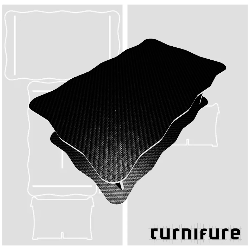 Wavy Low Table M1 - Medium Height (45 cm) 120 cm x 70 cm Rectangular Coffee Table - Material: 5/8 in
