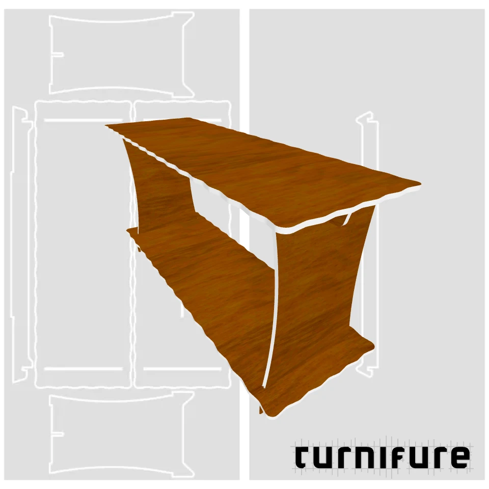 Wavy Wall Table M1 - Narrow Hallway Table (150 cm x 50 cm) - Material: 15 mm
