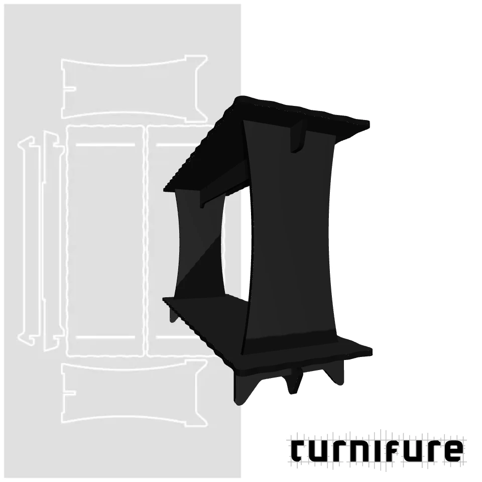 Wavy Wall Table M1 - Narrow Wall Table (120 cm x 40 cm) - Material: 15 mm